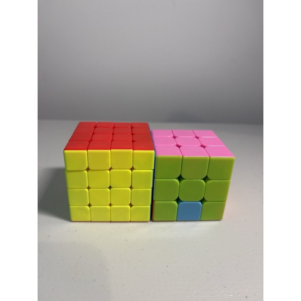 Rubik's Cube Magic Twisty Cubes Lot of 2 - 3x3- 4x4 Stickerless